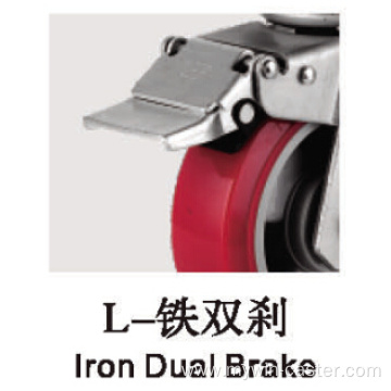 Heavy 5 Inch 380kg Plate Brake TPU Caster